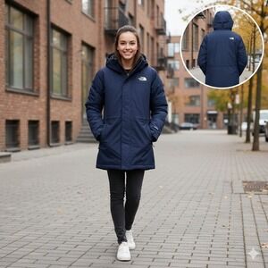 The North Face Girls' Parka Jacket Size 150 Blue Winter Coat DryVent Pro Heat